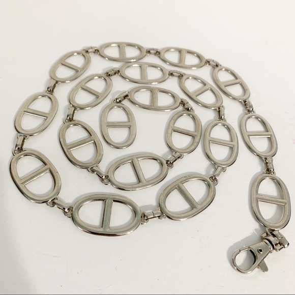 MICHAEL KORS Silver Toned Adjustable Chain Link Belt with Lobster Claw Clasp - Picture 2 of 5